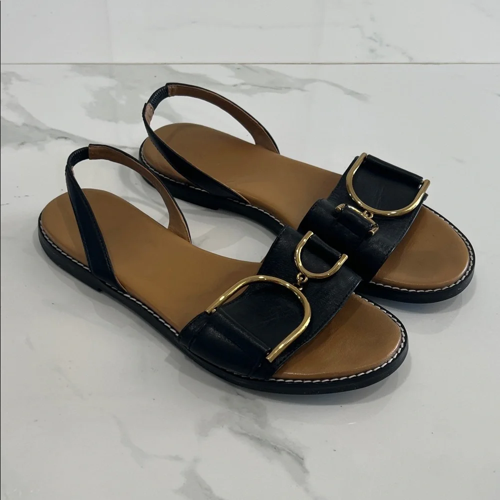 Geox Black Sandals with Gold Buckles - Picture 8 of 8